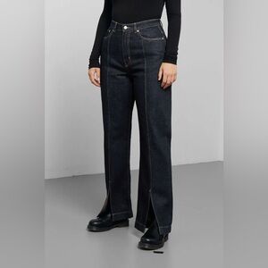 WEEKDAY Women’s High Rise Rowe Rinse Split Jeans Sz 31/30